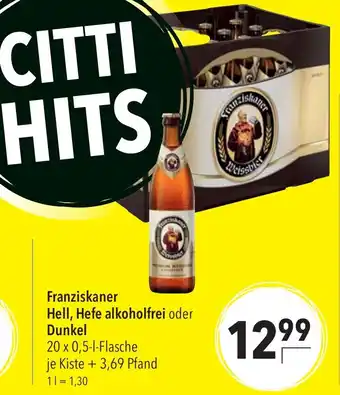 CITTI Markt Franziskaner Hell, Hefe alkoholfrei oder Dunkel Angebot