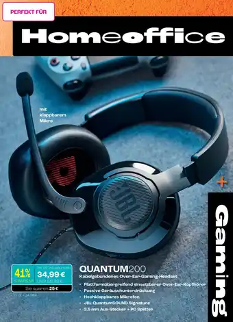 CITTI Markt JBL QUANTUM200 Kabelgebundenes Over-Ear-Gaming-Headset Angebot