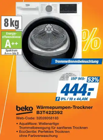 Expert beko Wärmepumpen-Trockner B3T422392 Angebot