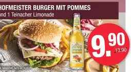 Hofmeister Teinacher hofmeister burger mit pommes und 1 teinacher limonade Angebot