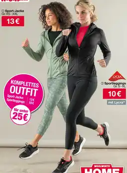 Woolworth Lycra sport-jacke und sportleggings Angebot