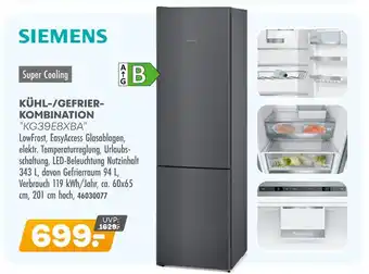 Möbel Kraft Siemens kühl-/gefrierkombination kg39e8xba Angebot