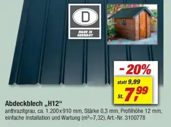 toom Baumarkt Abdeckblech ,,H12" Angebot