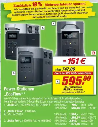 toom Baumarkt Power-Stationen „EcoFlow" 2 Angebot