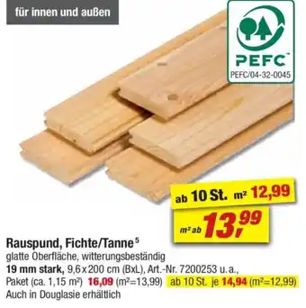 toom Baumarkt Rauspund, Fichte/Tanne Angebot