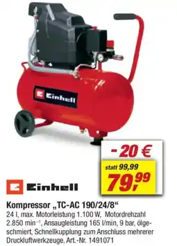 toom Baumarkt Einhell Kompressor ,,TC-AC 190/24/8" Angebot