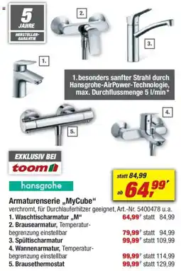 toom Baumarkt hansgrohe Armaturenserie,,MyCube" Angebot