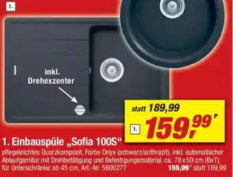 toom Baumarkt 1. Einbauspüle„,Sofia 100S" Angebot