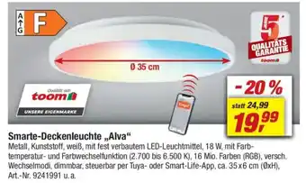 toom Baumarkt Smarte-Deckenleuchte ,,Alva" Angebot