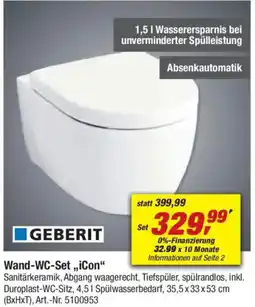 toom Baumarkt GEBERIT Wand-WC-Set ,,iCon" Angebot