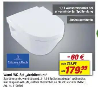 toom Baumarkt Villeroy & Boch Wand-WC-Set „,Architectura" Angebot