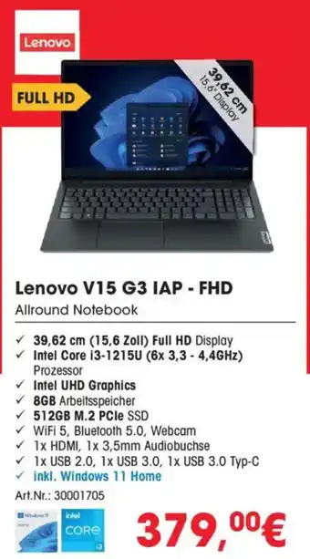 Arlt Lenovo V15 G3 IAP - FHD Allround Notebook Angebot