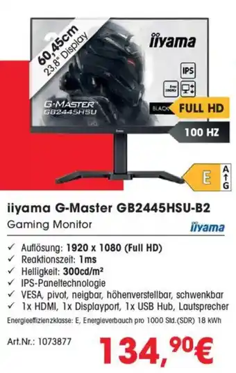 Arlt iiyama Gaming Monitor G-MASTER GB2445HSU-B2 Angebot