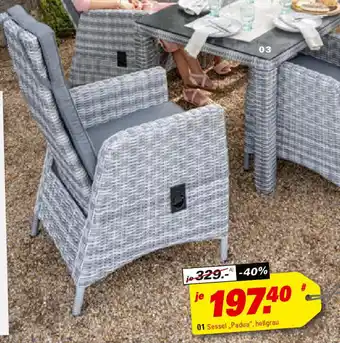 Höffner Sessel „Padua", hellgrau Angebot