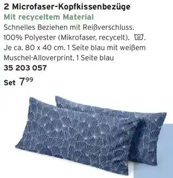 Tchibo 2 Microfaser-Kopfkissenbezüge Angebot