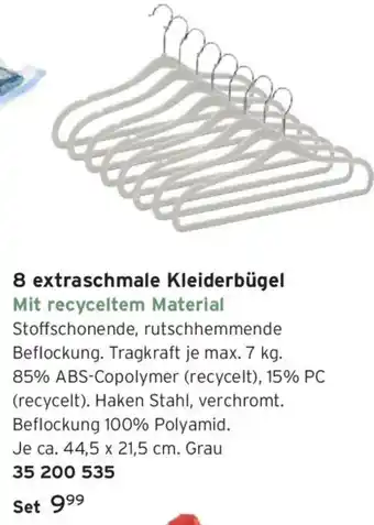 Tchibo 8 extraschmale Kleiderbügel Angebot