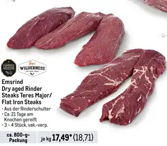 METRO WILDERNESS Emsrind Dry aged Rinder Steaks Teres Major/ Flat Iron Steaks Angebot