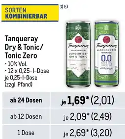 METRO Tanqueray Dry & Tonic/ Tonic Zero Angebot