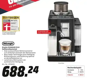 MediaMarkt DeLonghi Kaffeevollautomat Rivelia EXAM440.55.B Angebot