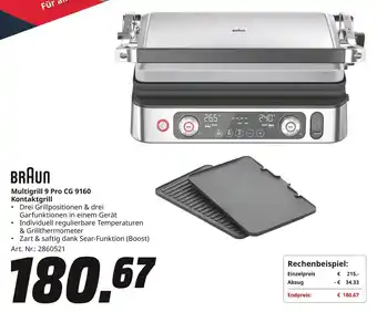 MediaMarkt BRAUN Multigrill 9 Pro CG 9160 Kontaktgrill Angebot