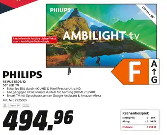 MediaMarkt PHILIPS 55" LED TV 55 PUS 8309/12 Angebot