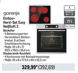 METRO gorenje Einbau- Herd-Set Easy Heißluft 2 Backofen Angebot