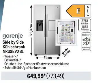 METRO gorenje Side by Side Kühlschrank NRS9EVXB1 Angebot