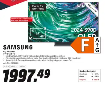 MediaMarkt SAMSUNG 77" OLED TV GQ 77 S90 D Angebot