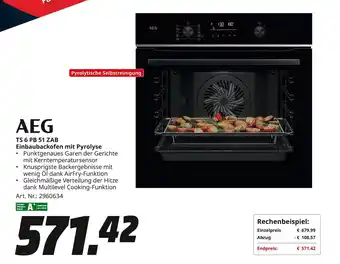 MediaMarkt AEG Einbaubackofen mit Pyrolyse TS 6 PB 51 ZAB Angebot