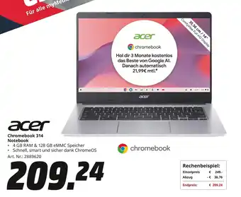 MediaMarkt acer Notebook Chromebook 314 Angebot