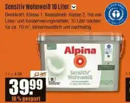 V Baumarkt Alpina Sensitiv Wohnweiß Angebot