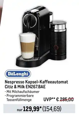 METRO DeLonghi Nespresso Kapsel-Kaffeeautomat Citiz & Milk EN267.BAE Angebot