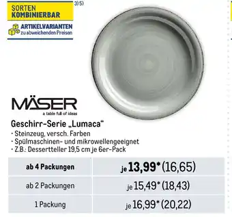 METRO MÄSER Geschirr-Serie „Lumaca Angebot