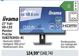 METRO iiyama 27" Full- HD-LED Monitor ProLite XUB2763HSU-B1 Angebot