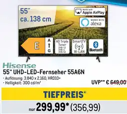 METRO Hisense 55" UHD-LED-Fernseher 55A6N Angebot