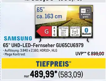 METRO SAMSUNG 65" UHD-LED-Fernseher GU65CU6979 Angebot