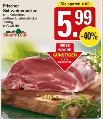 WEZ Frischer Schweinenacken Bauern Gut Angebot