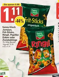 WEZ funny-frisch Jumpys, Frit-Sticks, Ringli, Paprika- Ecken oder Zwiebelringe Angebot