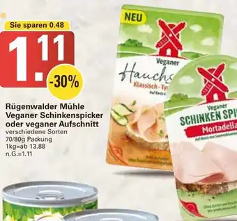 WEZ Rügenwalder Mühle Veganer Schinkenspicker oder veganer Aufschnitt Angebot