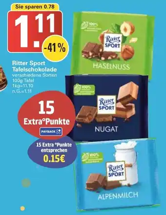 WEZ Ritter Sport Tafelschokolade Angebot