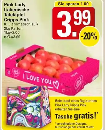 WEZ Pink Lady Italienische Tafeläpfel Cripps Pink Angebot