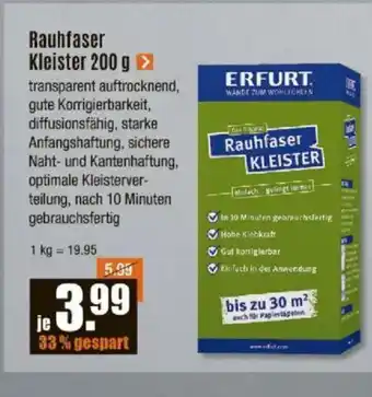 V Baumarkt ERFURT Rauhfaser Kleister Angebot