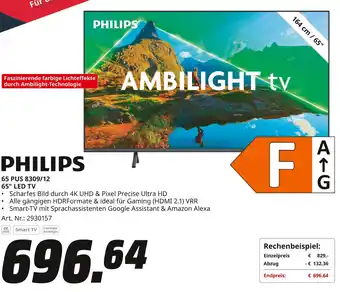 MediaMarkt Philips 65 pus 8309/12 65 led tv Angebot