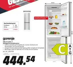 MediaMarkt Gorenje nrc 61 csxl 4 kühlgefrierkombination Angebot