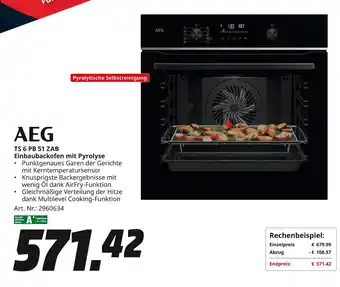 MediaMarkt Aeg ts 6 pb 51 zab einbaubackofen mit pyrolyse Angebot