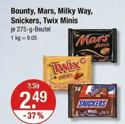 V Markt Bounty, mars, milky way, snickers, twix bounty, mars, milky way, snickers, twix Angebot