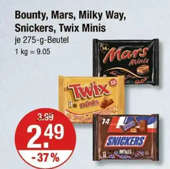 V Markt Bounty, mars, milky way, snickers, twix bounty, mars, milky way, snickers, twix Angebot