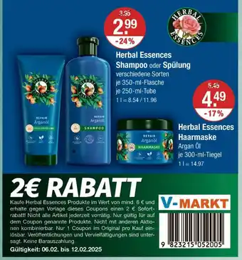 V Markt Herbal essences shampoo oder spülung oder haarmaske Angebot