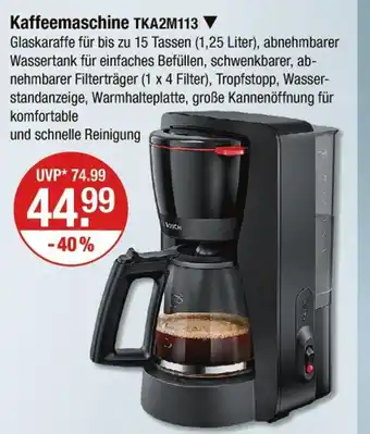 V Markt Bosch kaffeemaschine tka2m113 Angebot