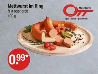 V Markt Metzgerei ott mettwurst im ring Angebot